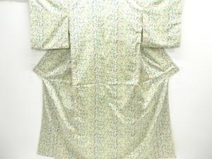 扇に花模様小紋着物